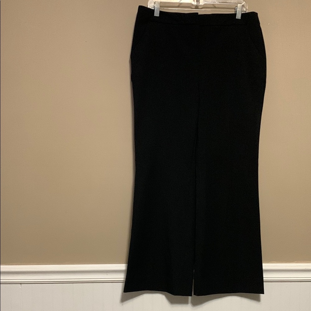 Chico's Women So Slimming Straight Leg Black Size 12S Trousers Office Quiet